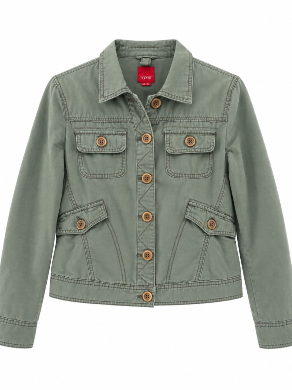 Esprit, Utility Jacket, Y2K, Light Olive Green Size Small